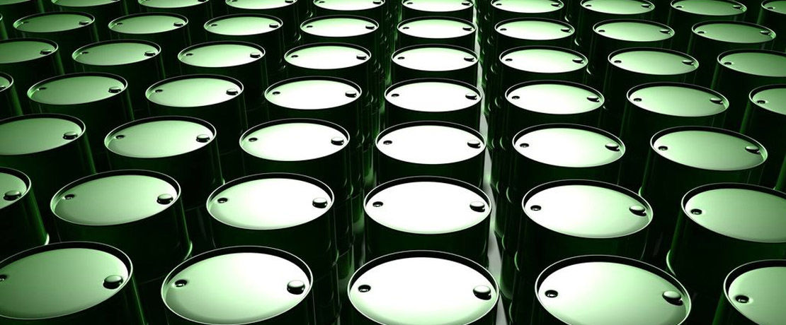 rows of green oil drums