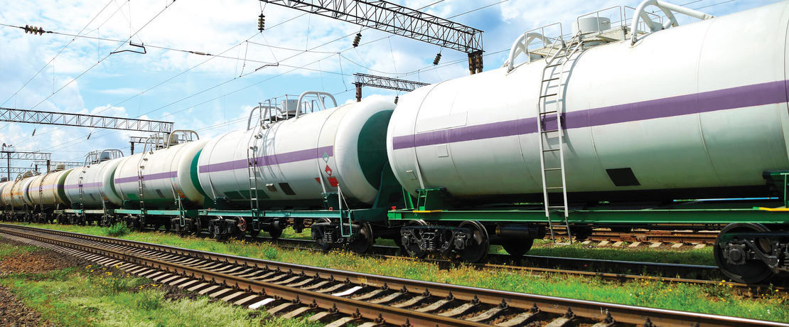 train on train tracks carrying flammable material